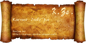 Karner Zsóka névjegykártya